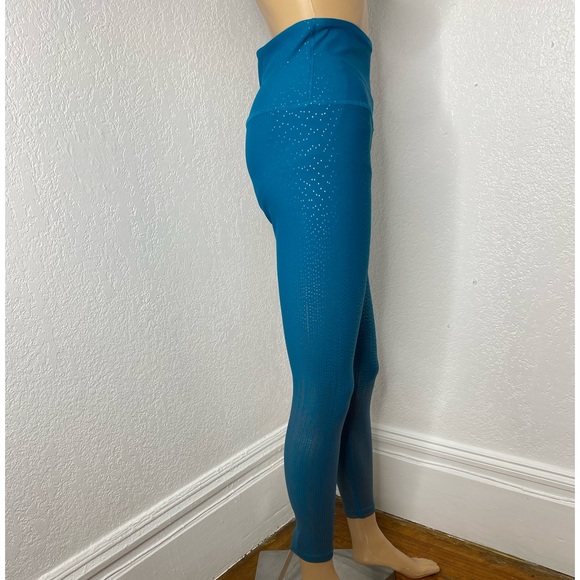 Beyond Yoga Alloy Ombre Leggings Women's Size L High Waisted Teal Gold Sparkle - Picture 4 of 9